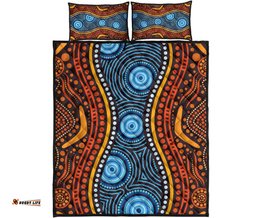 Aboriginal Quilt Bed Set Boomerang Circle Dot Painting Art Ver01