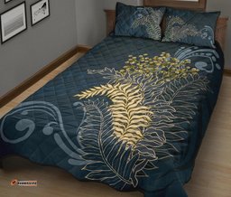 New Zealand Silver Fern Quilt Bed Set Navy