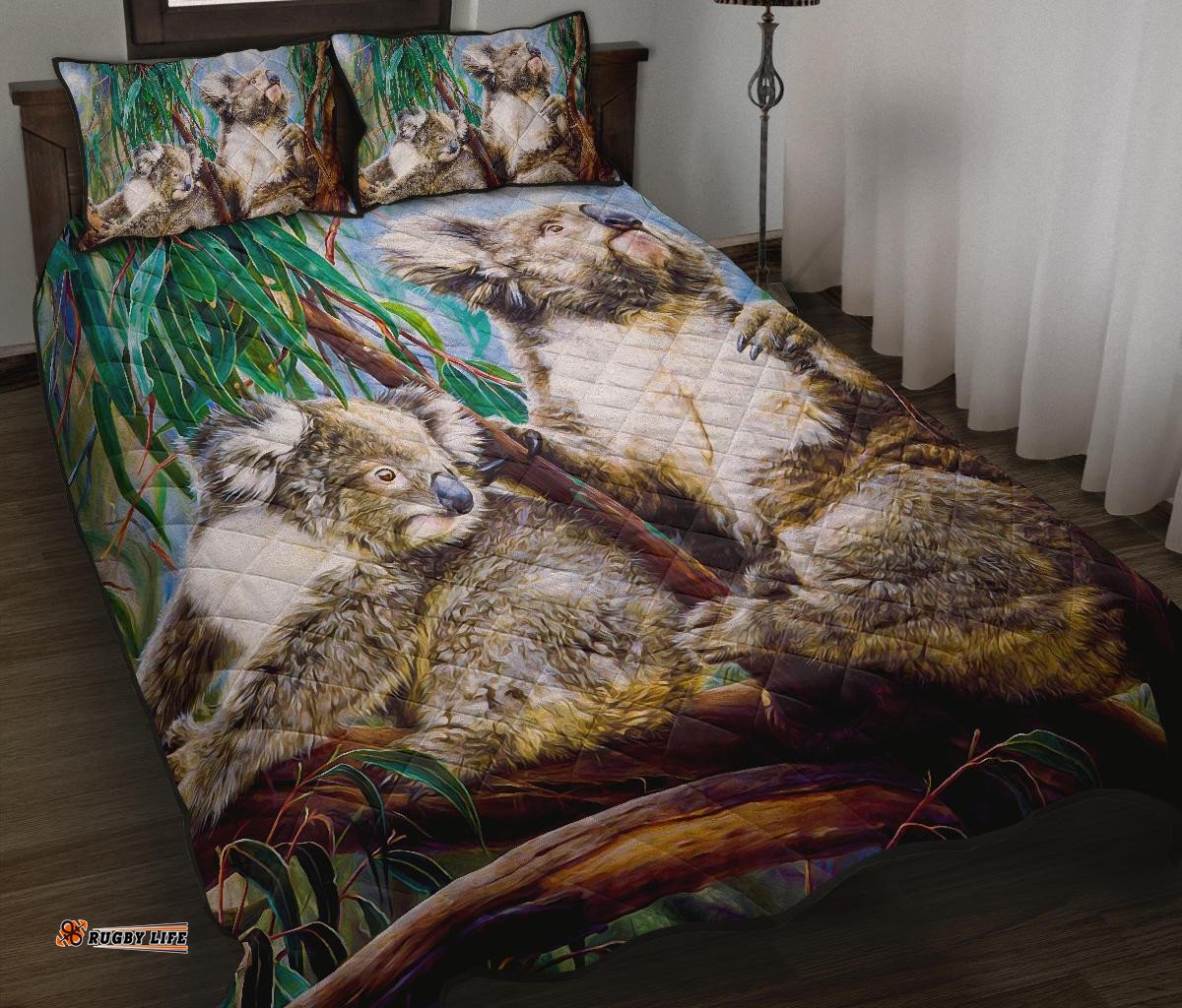 Quilt Bed Set Koala and Joey Quilt Cover Set 3D Art