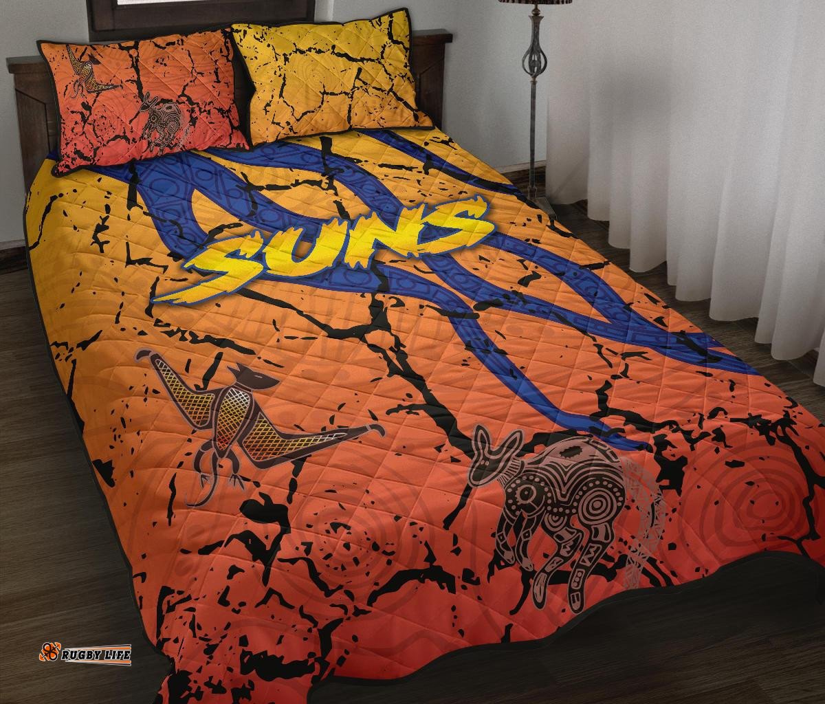Gold Coast Zip Quilt Bed Set Suns Origin Indigenous