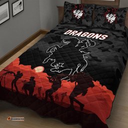St. George Illawarra Dragons ANZAC Quilt Bed Set Simple Style Black
