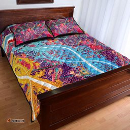 aboriginal art colorful vibes quilt bed set indigenous