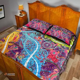 aboriginal art colorful vibes quilt bed set indigenous