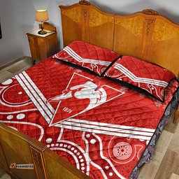 Swans Football Christmas Quilt Bed Set Merry Xmas Mix Aboriginal Art
