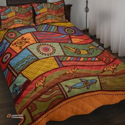 Quilt Bed Set Aboriginal Art With Animals