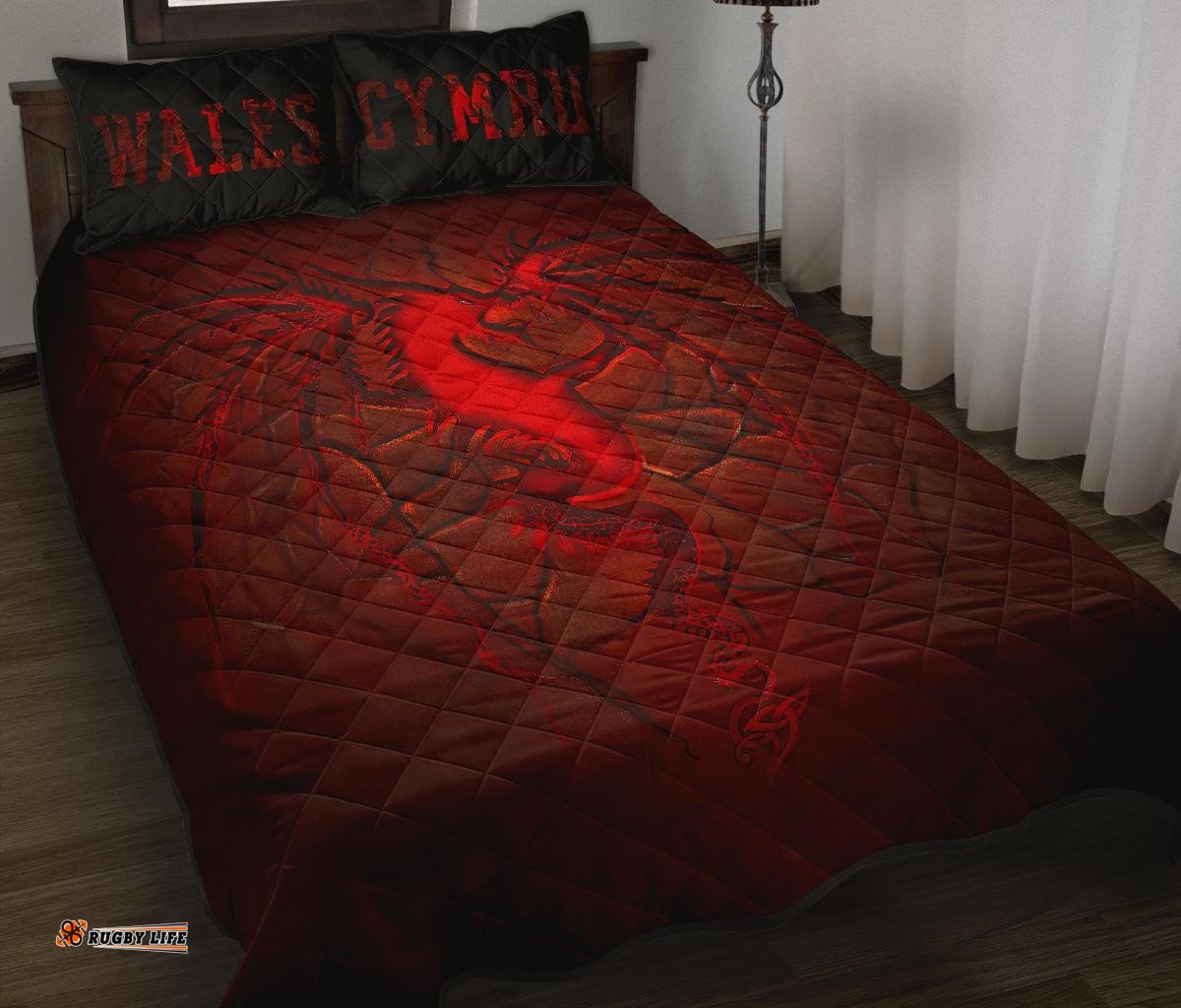 Wales Quilt Bed Set, Welsh Dragon Lava