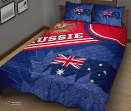 Quilt Bed Set Aus Flag and Coat of Arms Quilt Cover Set Waratah Flowers