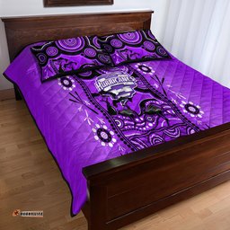 Hobart Hurricanes Cricket Quilt Bed Set Happy Australia Day Aboriginal Art
