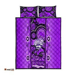 Hobart Hurricanes Cricket Quilt Bed Set Happy Australia Day Aboriginal Art