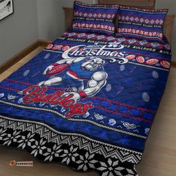 Bulldogs Football Xmas Quilt Bed Set Australia AFL Mascot