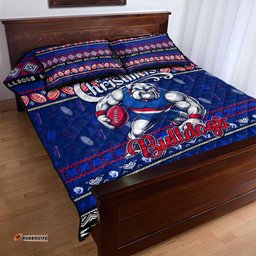 Bulldogs Football Xmas Quilt Bed Set Australia AFL Mascot