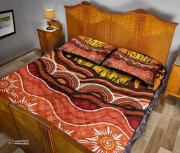 Aboriginal Quilt Bed Set Boab Tree Dot Painting Ver01
