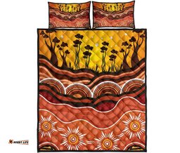 Aboriginal Quilt Bed Set Boab Tree Dot Painting Ver01