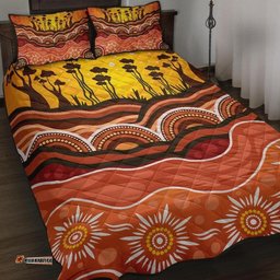 Aboriginal Quilt Bed Set Boab Tree Dot Painting Ver01