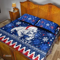 Bulldogs Football Quilt Bed Set Christmas Vibe