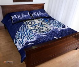 Maori Manaia The Blue Sea Quilt Bed Set, Navy