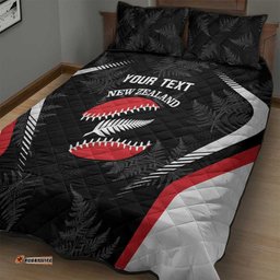 Custom New Zealand Silver Fern Softball Quilt Bed Set Go Aotearoa