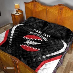 Custom New Zealand Silver Fern Softball Quilt Bed Set Go Aotearoa