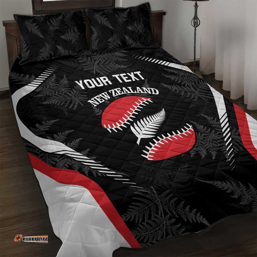 Custom New Zealand Silver Fern Softball Quilt Bed Set Go Aotearoa