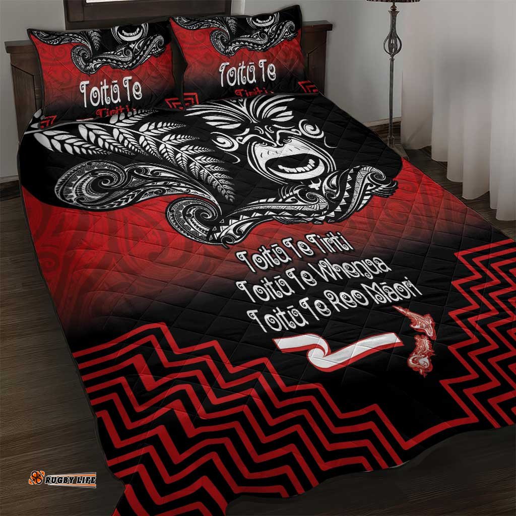 Aotearoa Toitu Te Tiriti Quilt Bed Set New Zealand Honour the Treaty Fight Together