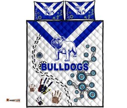 canterbury bankstown bulldogs quilt bed set indigenous