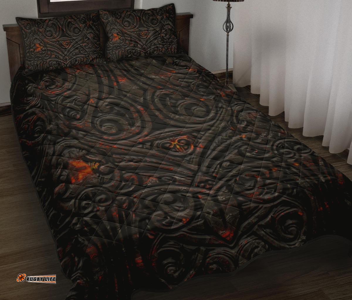 new zealand warriors quilt bed set maori tiki vocalno style