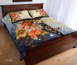 Polynesian Turtle Hibiscus Sea Shell Quilt Bed Set