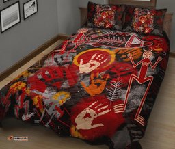 Aboriginal Quilt Bed Set Indigenous Fish Hand Art