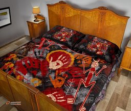 Aboriginal Quilt Bed Set Indigenous Fish Hand Art
