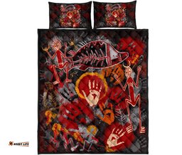 Aboriginal Quilt Bed Set Indigenous Fish Hand Art