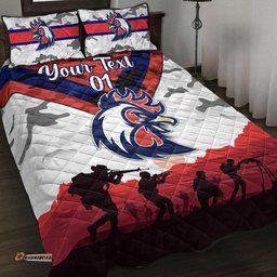 Custom Personalised Sydney Roosters ANZAC Quilt Bed Set Simple Style White