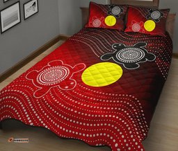 Aboriginal Quilt Bed Set Indigenous Circle Dot Painting Style