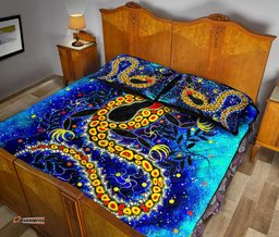 Aboriginal Quilt Bed Set Indigenous Crocodile