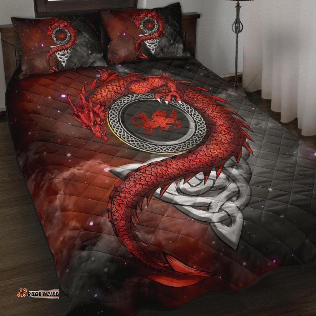 Wales Celtic Quilt Bed Set Dragon With Celtic