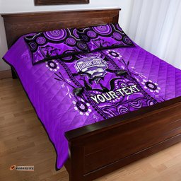 Custom Hobart Hurricanes Cricket Quilt Bed Set Happy Australia Day Aboriginal Art