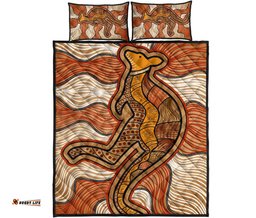 Aboriginal Quilt Bed Set Indigenous Kangaroo Vintage Stye