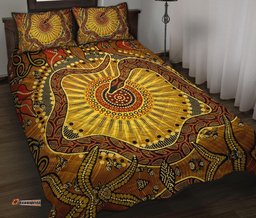 Aboriginal Quilt Bed Set Indigenous Snake Rainbow Serpent