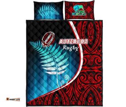 Aotearoa Rugby Black Maori Quilt Bed Set Kiwi and Silver Fern New Zealand