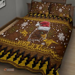 Hawks Football Quilt Bed Set Spectemur Agendo Christmas Vibe