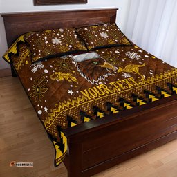 Hawks Football Quilt Bed Set Spectemur Agendo Christmas Vibe