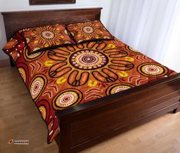 Aboriginal Quilt Bed Set Circle Flowers Patterns VER01