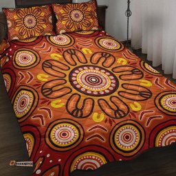 Aboriginal Quilt Bed Set Circle Flowers Patterns VER01