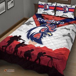 Sydney Roosters ANZAC Quilt Bed Set Simple Style White