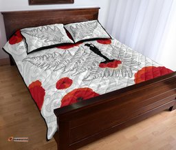 ANZAC Maori Quilt Bed Set Silver Fern Lest For Get