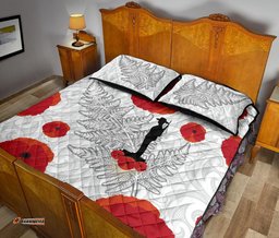 ANZAC Maori Quilt Bed Set Silver Fern Lest For Get