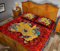 Aboriginal Quilt Bed Set Australia Map Hand Patterns Spider Web