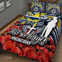 Cowboys Quilt Bed Set ANZAC Day Poppy Flowers With Aboriginal