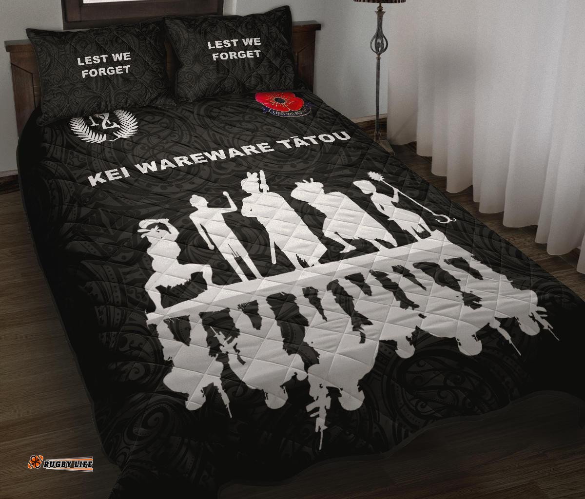 lest we forget new zealand warriors anzac quilt bed set