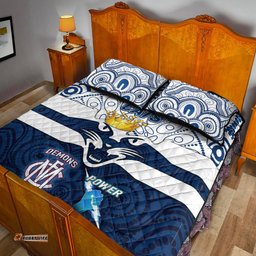 Geelong Cats Indigenous Quilt Bed Set Football Premiers The King