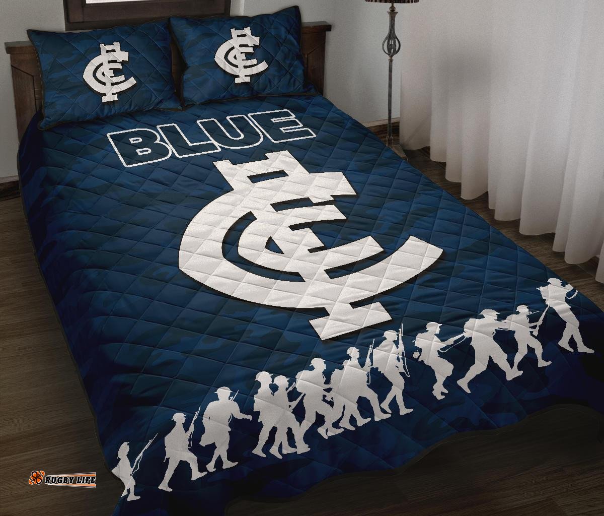carlton blues quilt bed set anzac day army patterns